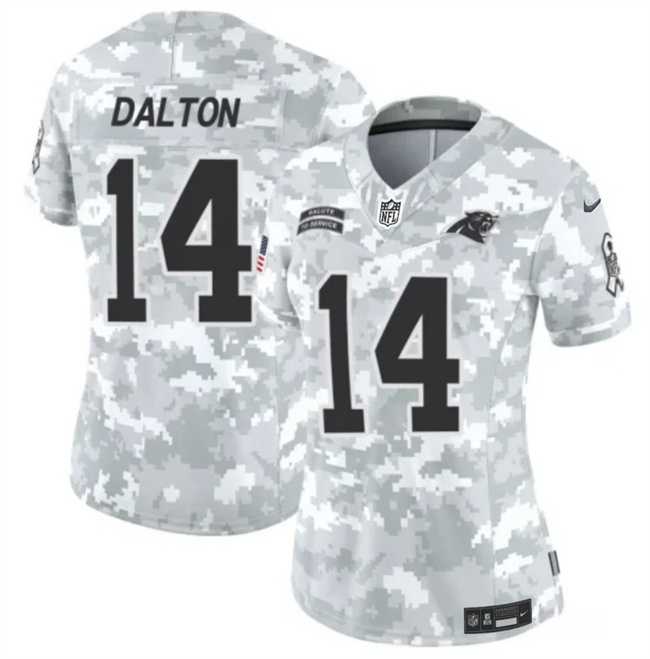 Womens Carolina Panthers #14 Andy Dalton 2024 F.U.S.E Arctic Camo Salute To Service Limited Stitched Jersey Dzhi->carolina panthers->NFL Jersey
